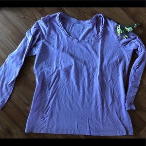 Eddie Bauer long sleeve lavender slub top